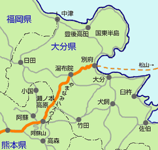 熊本～別府地図